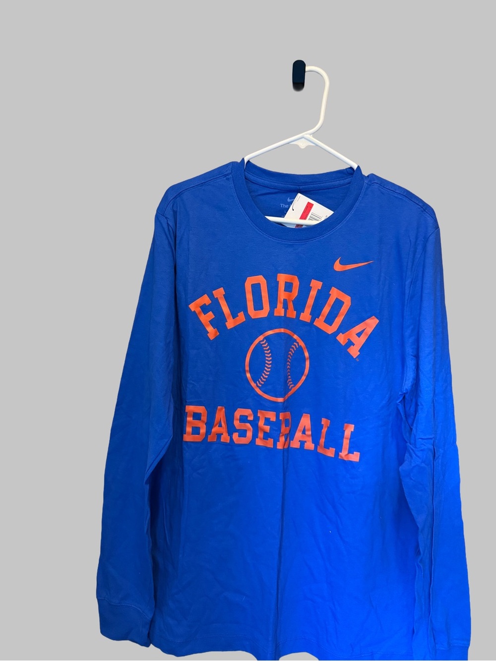 Nike Long-Sleeve Florida Baseball Tee - Royal Blue with Orange Print